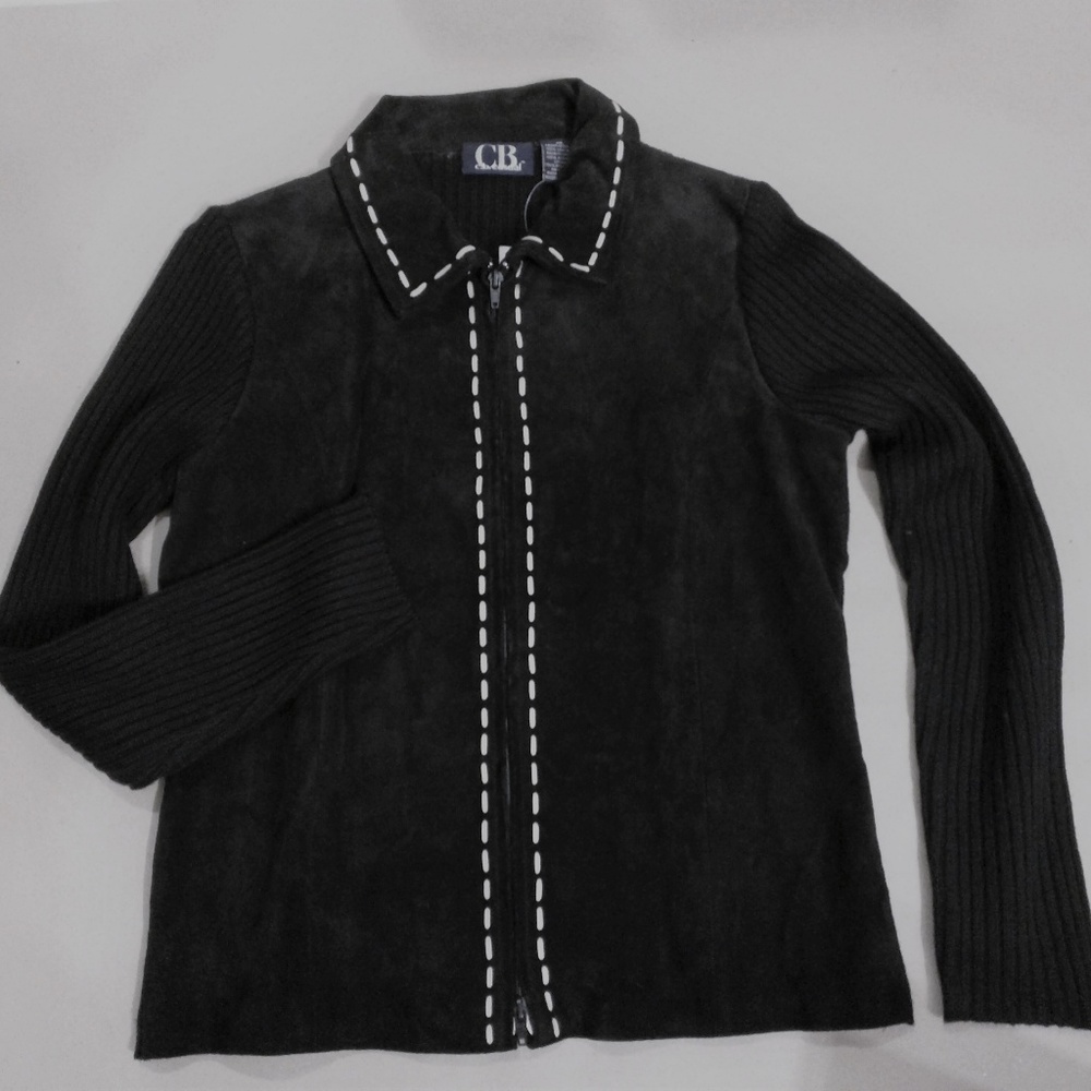 Leather jacket sz M BLACK new w/tag